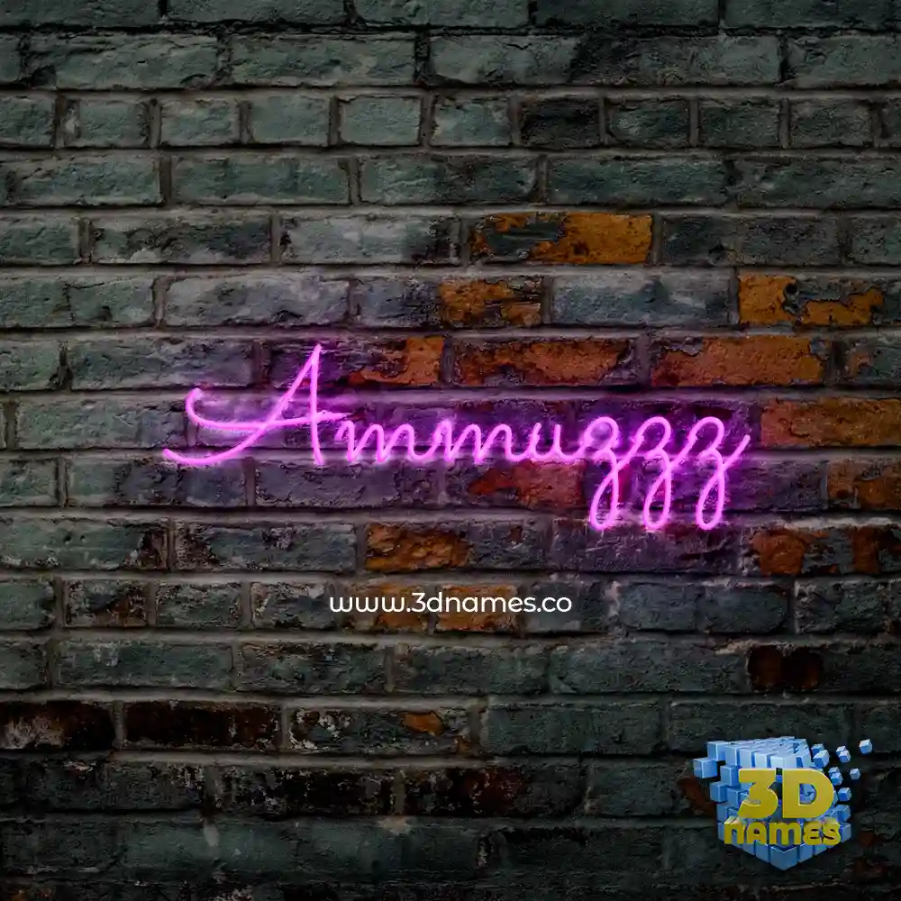 ammuzzz in Pink Neon style - 3D name wallpaper