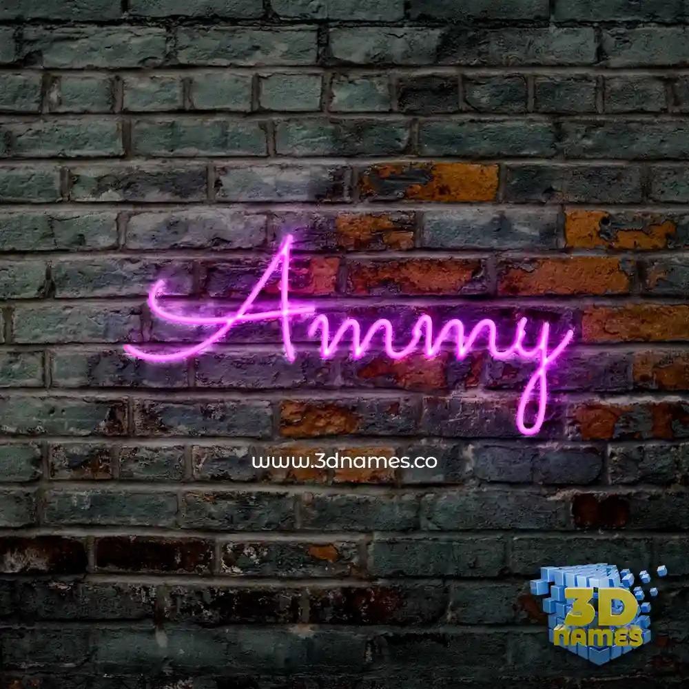 ammy in Pink Neon style - 3D name wallpaper