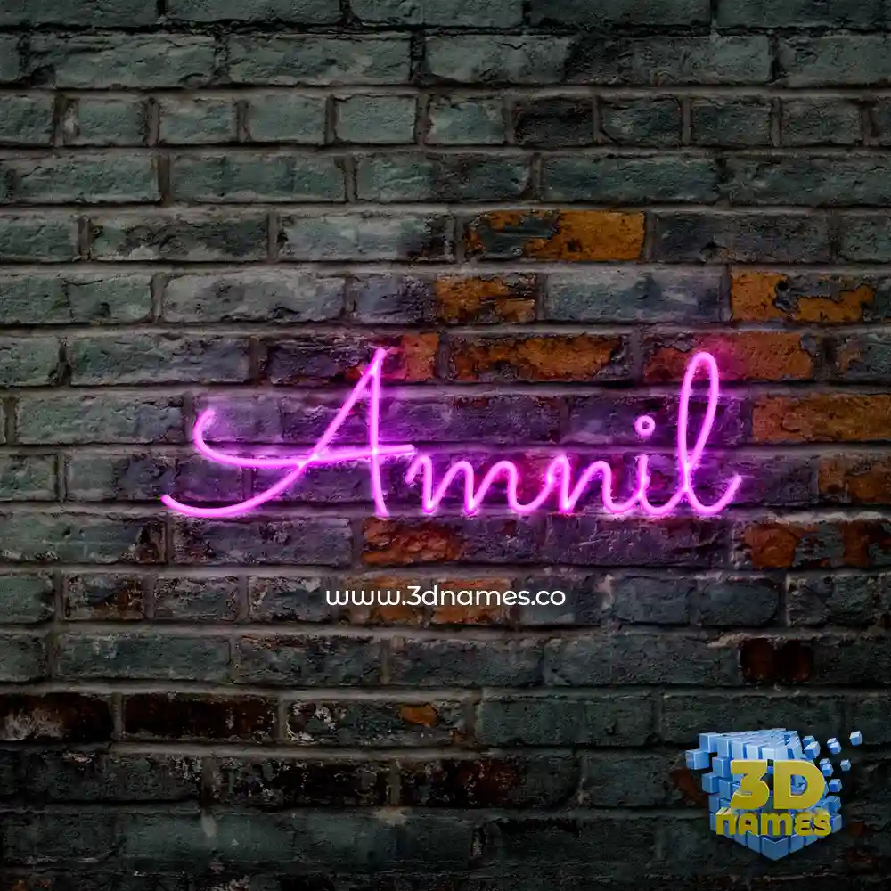 amnil in Pink Neon style - 3D name wallpaper