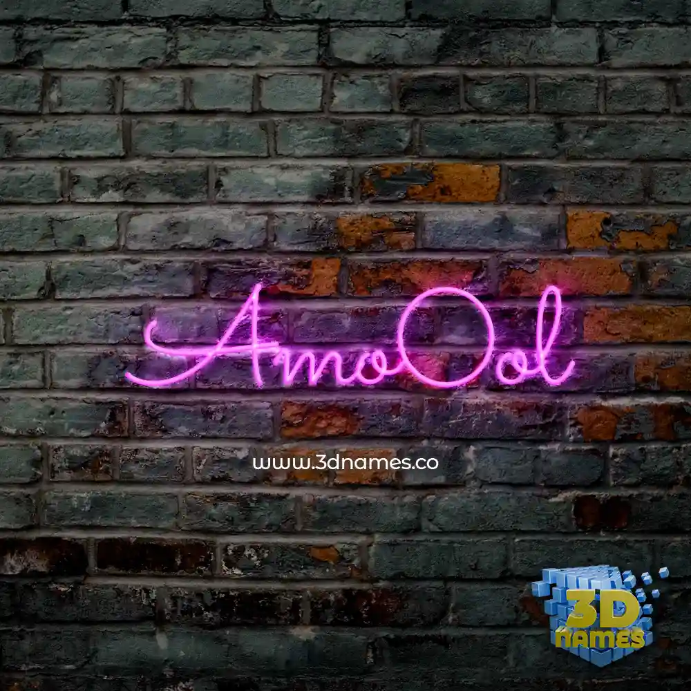 amo0ol in Pink Neon style - 3D name wallpaper