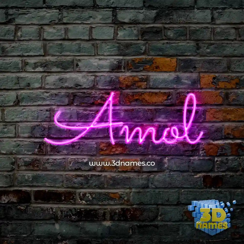amol in Pink Neon style - 3D name wallpaper