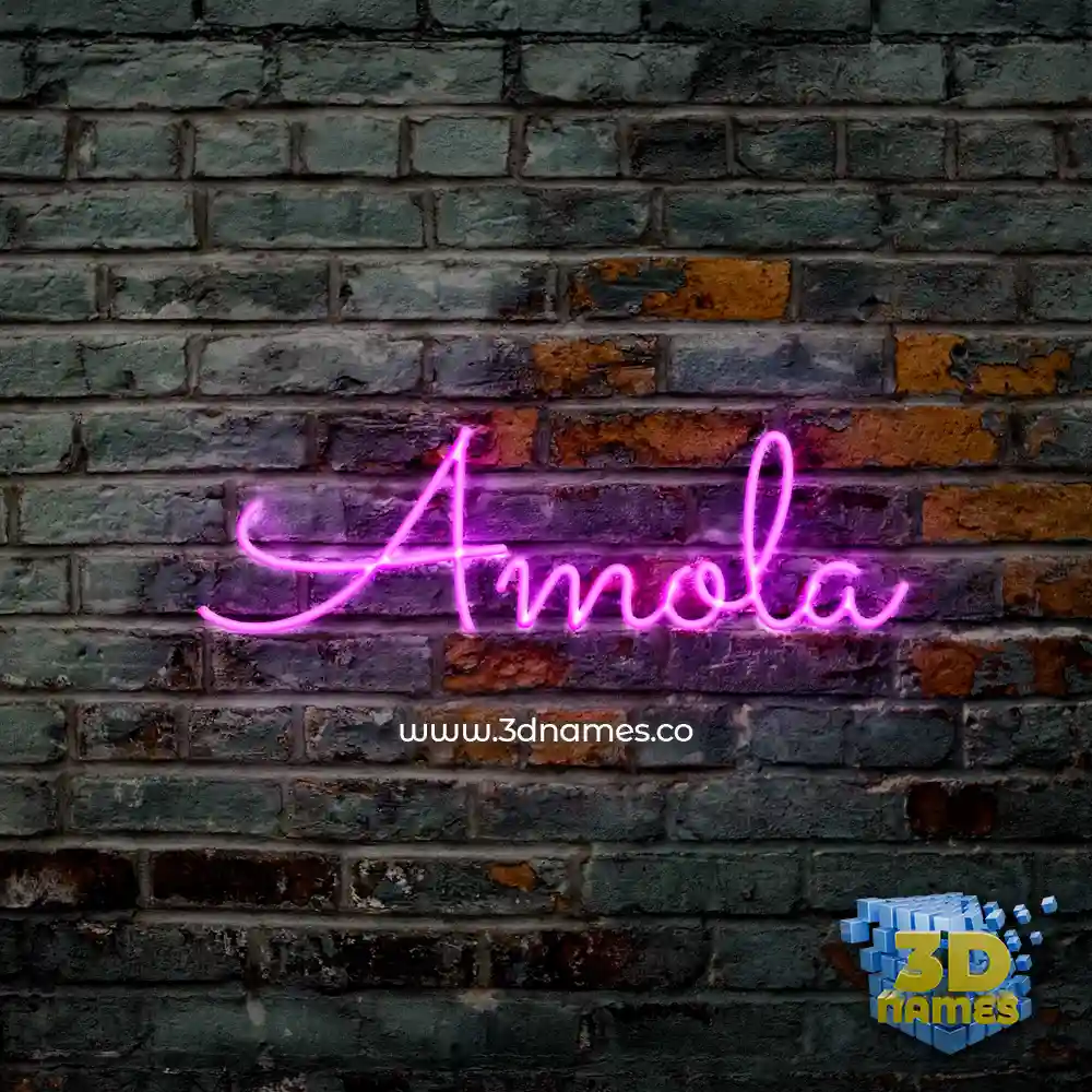 amola in Pink Neon style - 3D name wallpaper