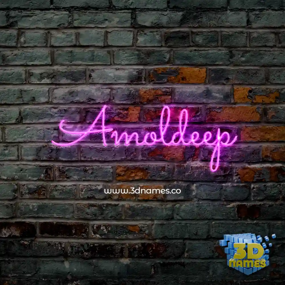 amoldeep in Pink Neon style - 3D name wallpaper