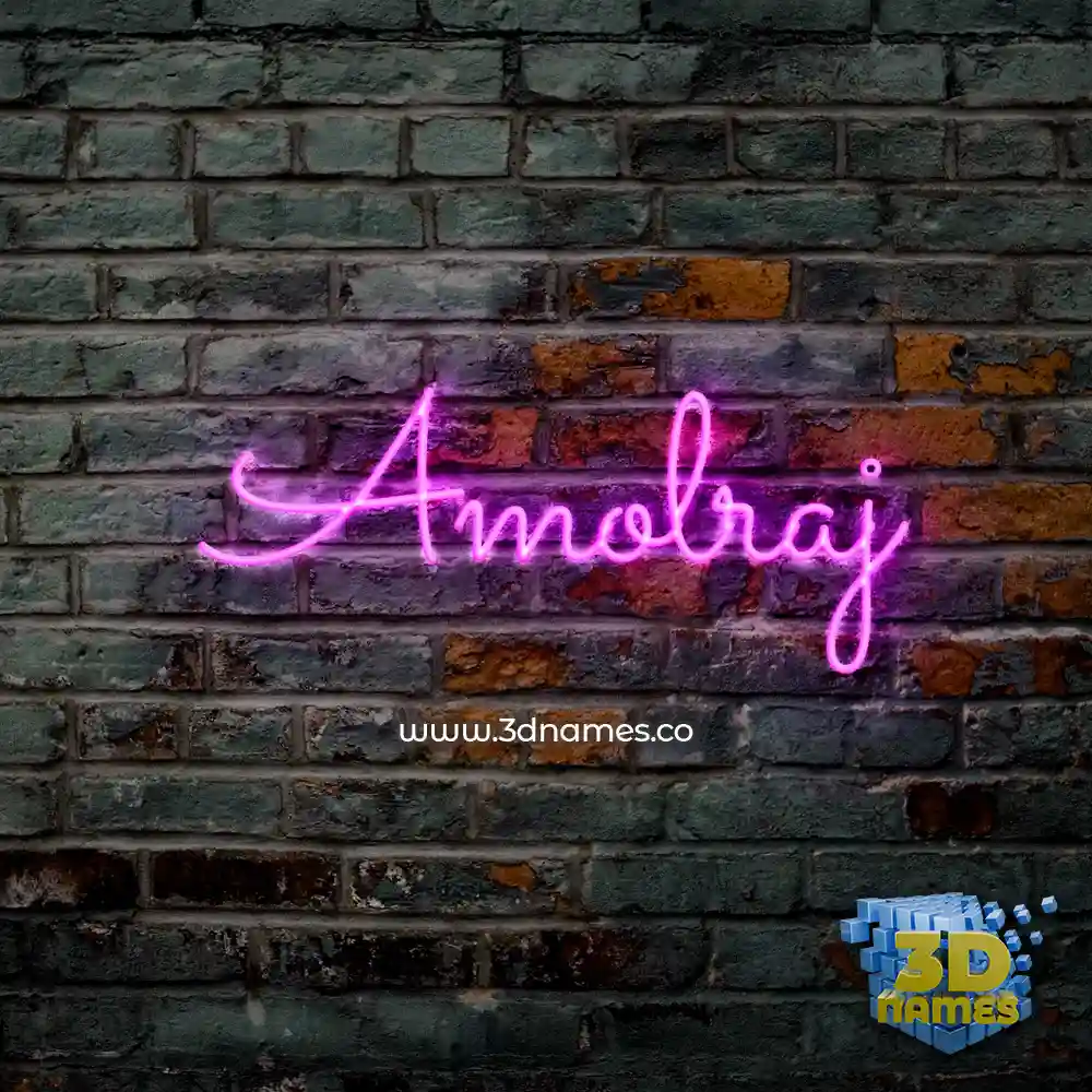 amolraj in Pink Neon style - 3D name wallpaper