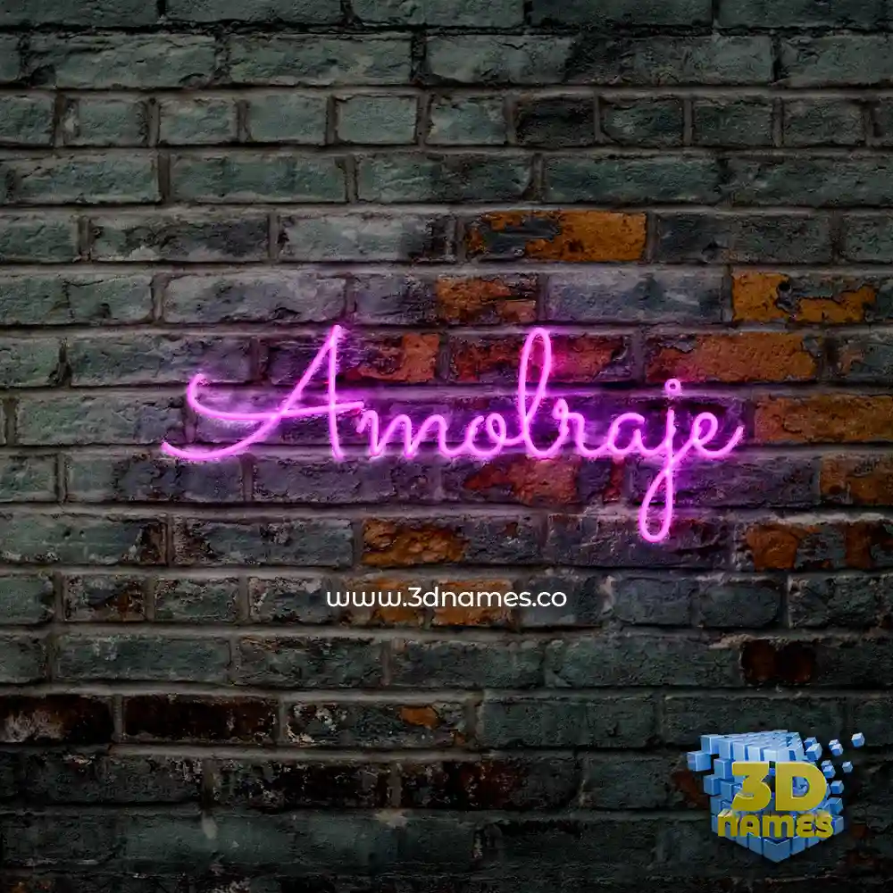 amolraje in Pink Neon style - 3D name wallpaper
