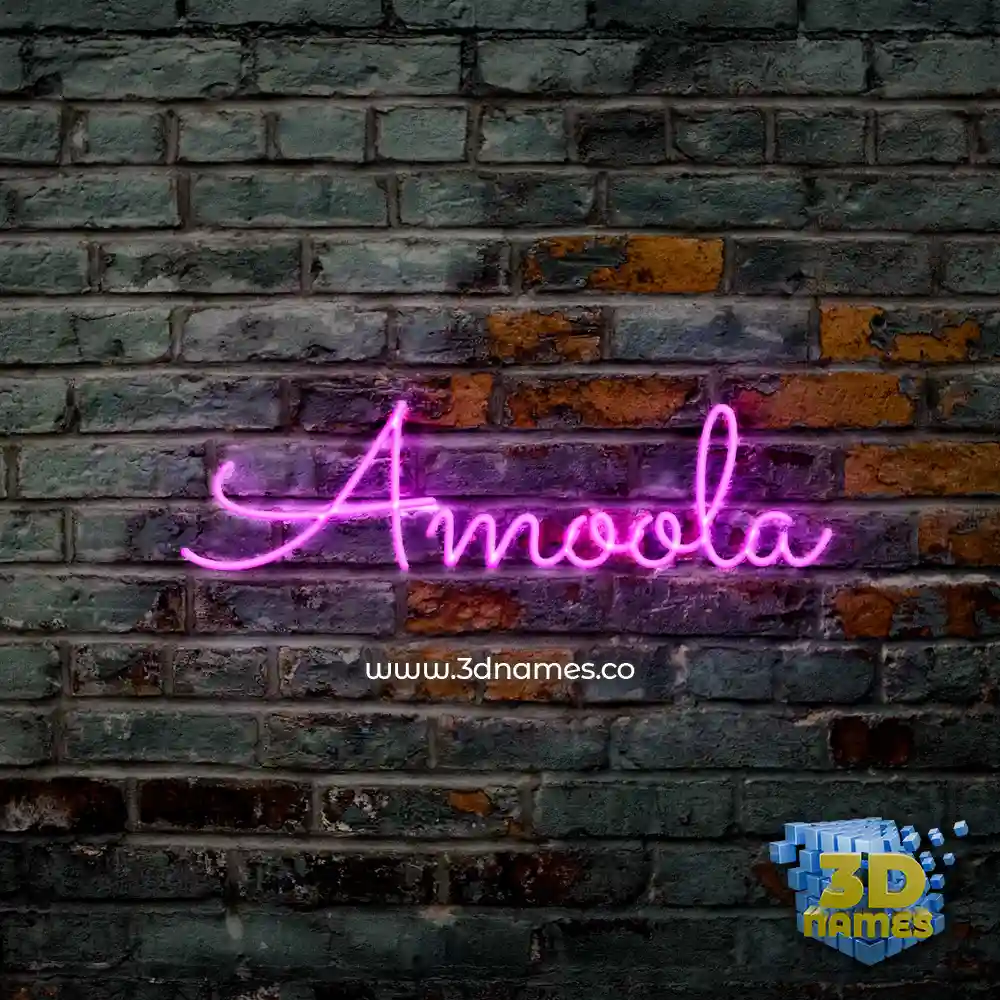amoola in Pink Neon style - 3D name wallpaper