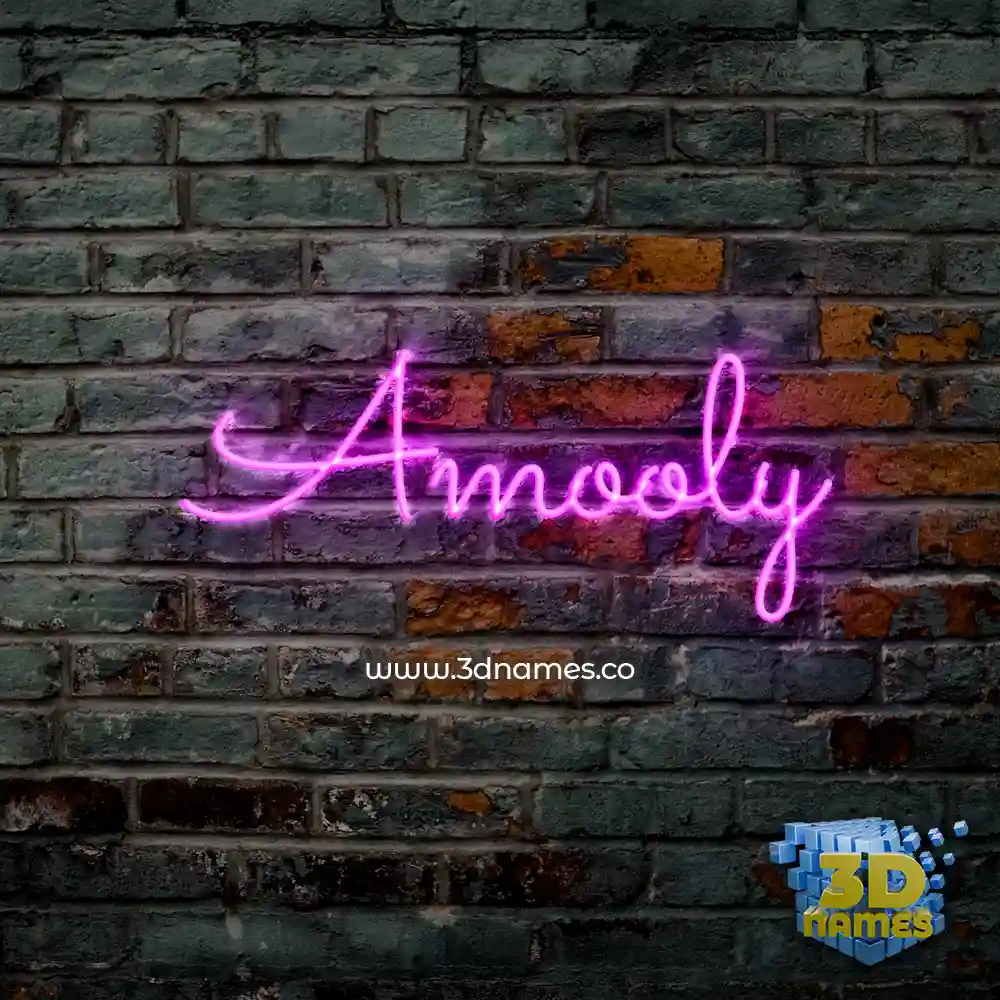 amooly in Pink Neon style - 3D name wallpaper