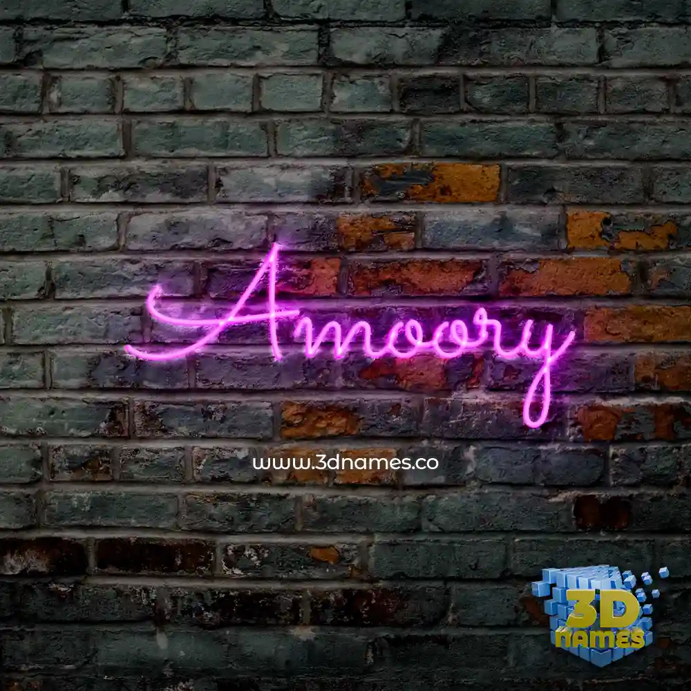 amoory in Pink Neon style - 3D name wallpaper