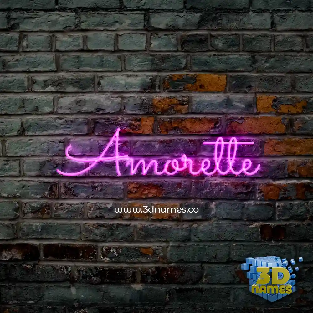 amorette in Pink Neon style - 3D name wallpaper