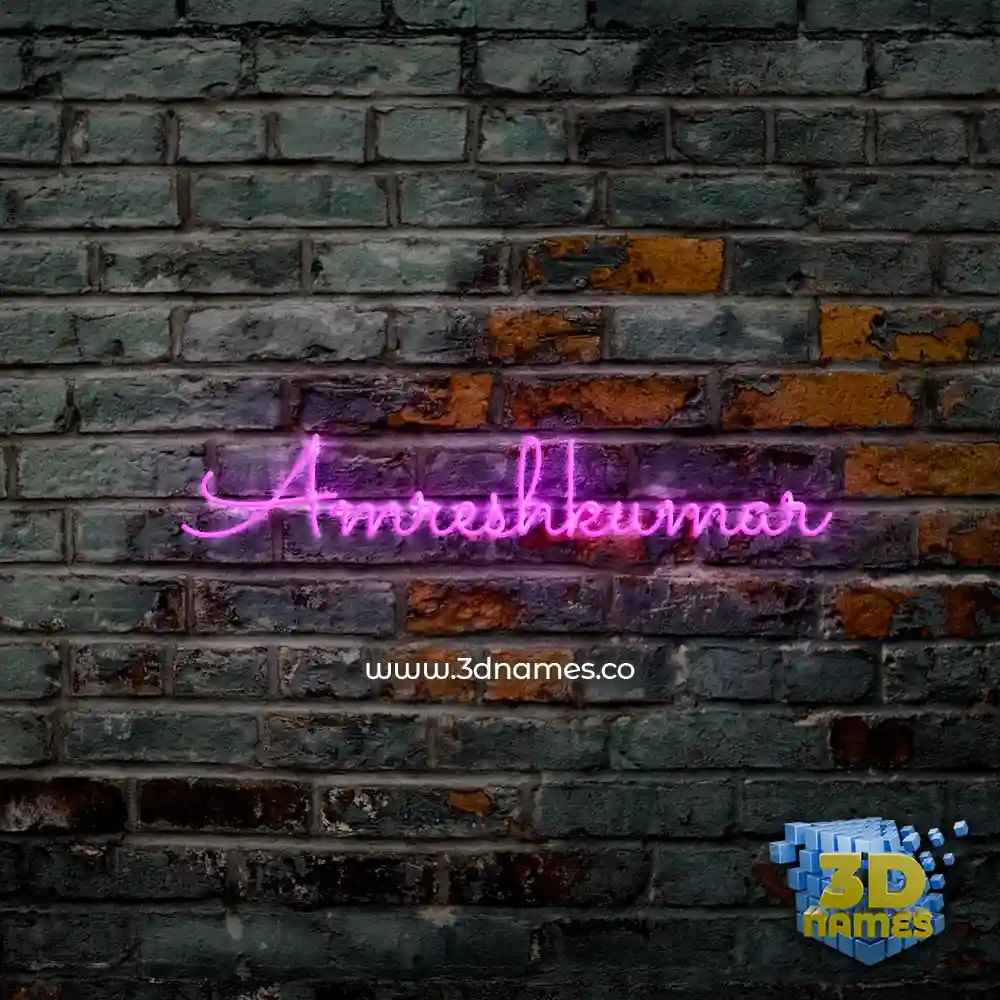 amreshkumar in Pink Neon style - 3D name wallpaper