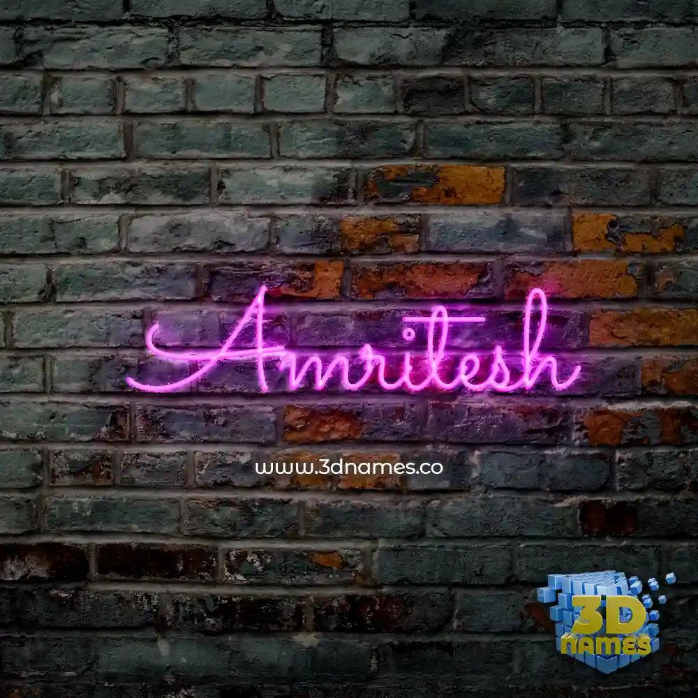 amritesh in Pink Neon style - 3D name wallpaper