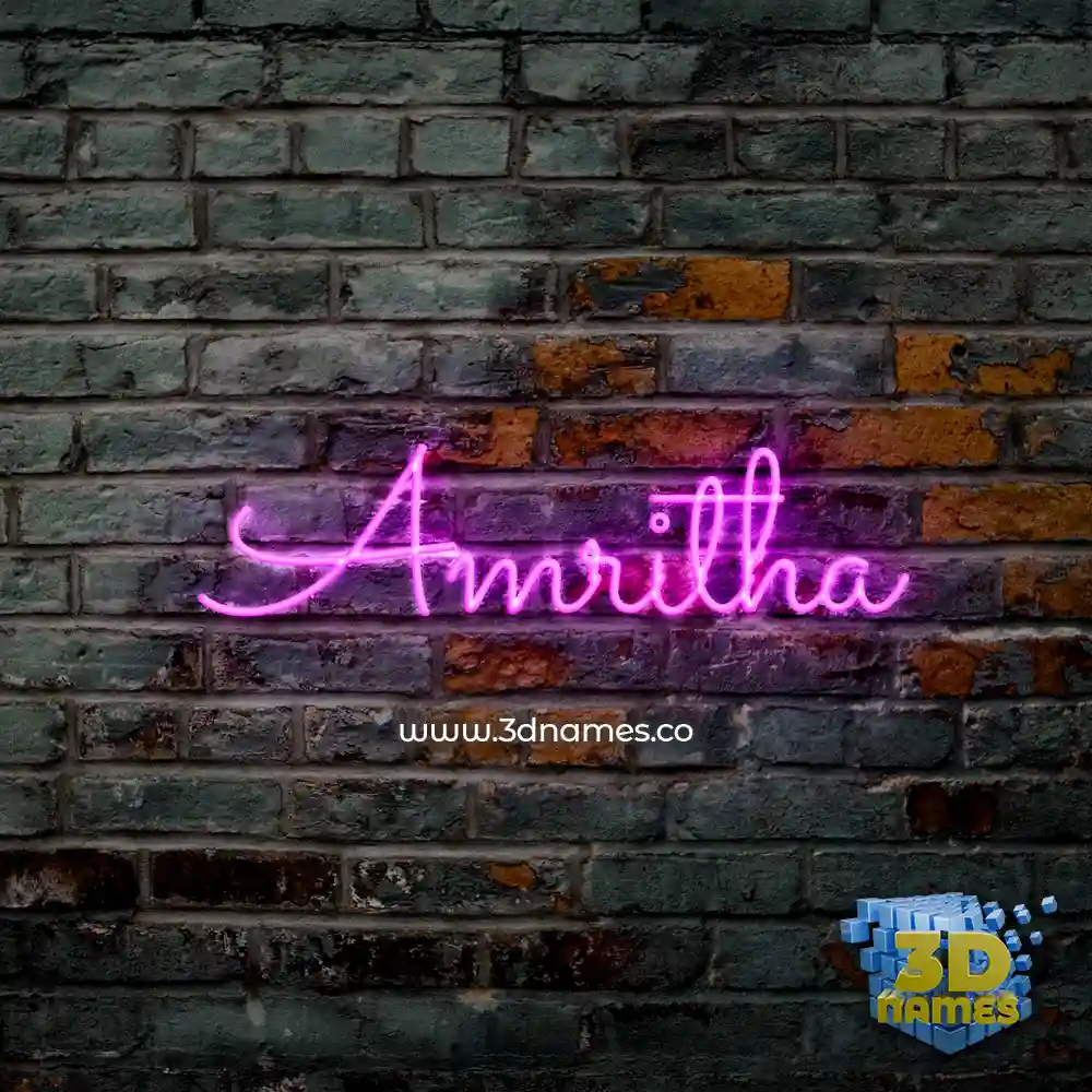 amritha in Pink Neon style - 3D name wallpaper