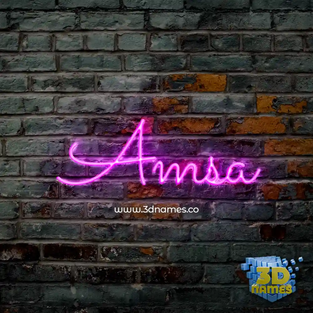 amsa in Pink Neon style - 3D name wallpaper
