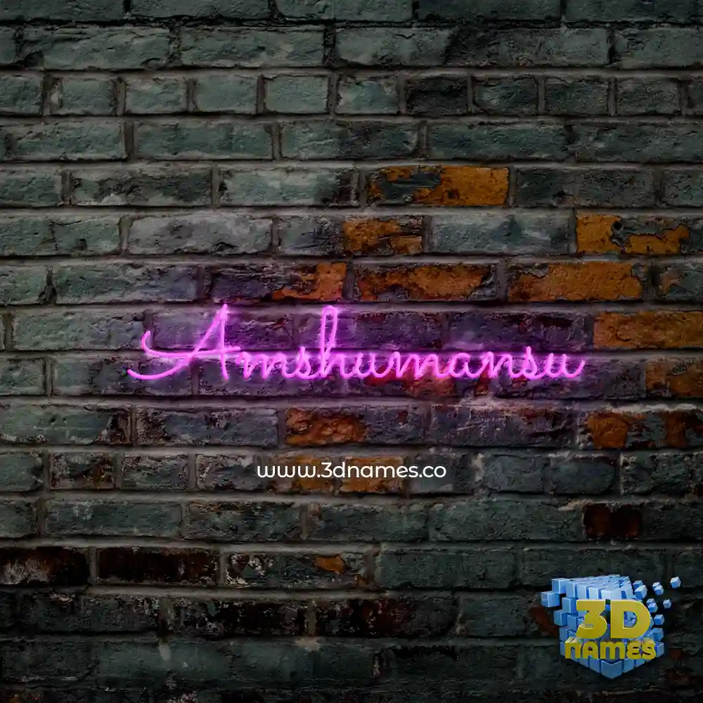 amshumansu in Pink Neon style - 3D name wallpaper