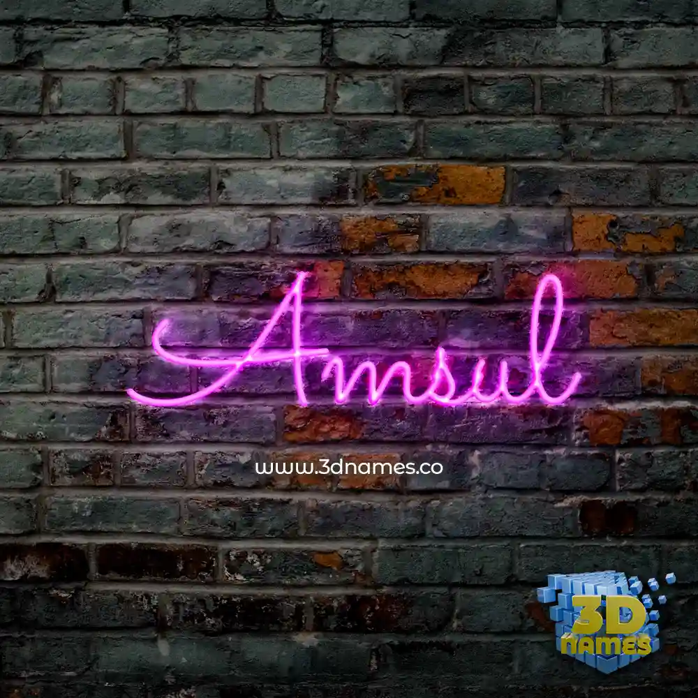amsul in Pink Neon style - 3D name wallpaper