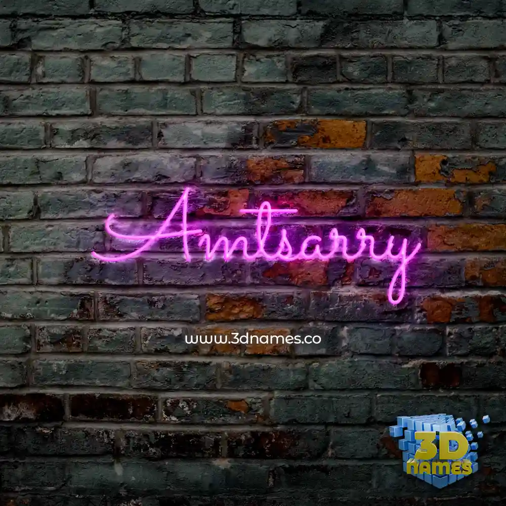 amtsarry in Pink Neon style - 3D name wallpaper