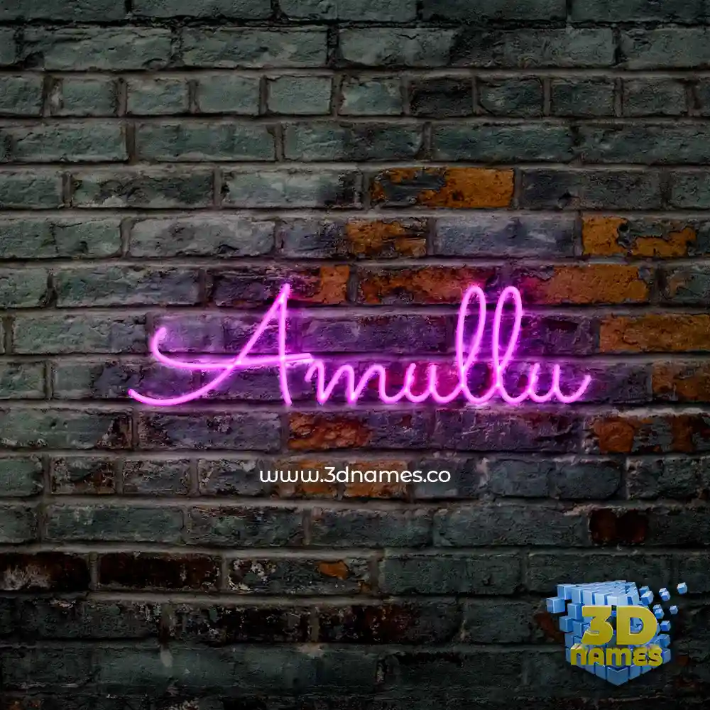 amullu in Pink Neon style - 3D name wallpaper