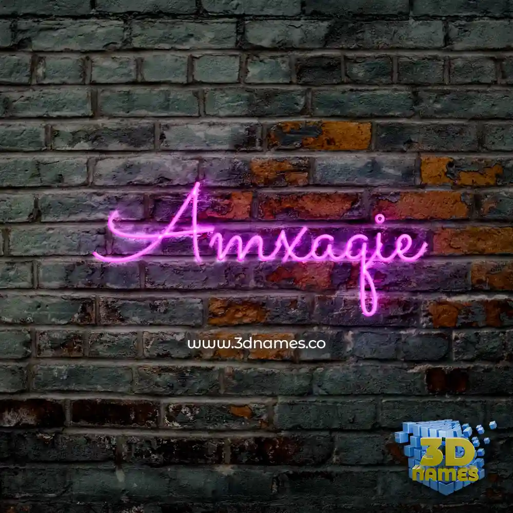 amxaqie in Pink Neon style - 3D name wallpaper