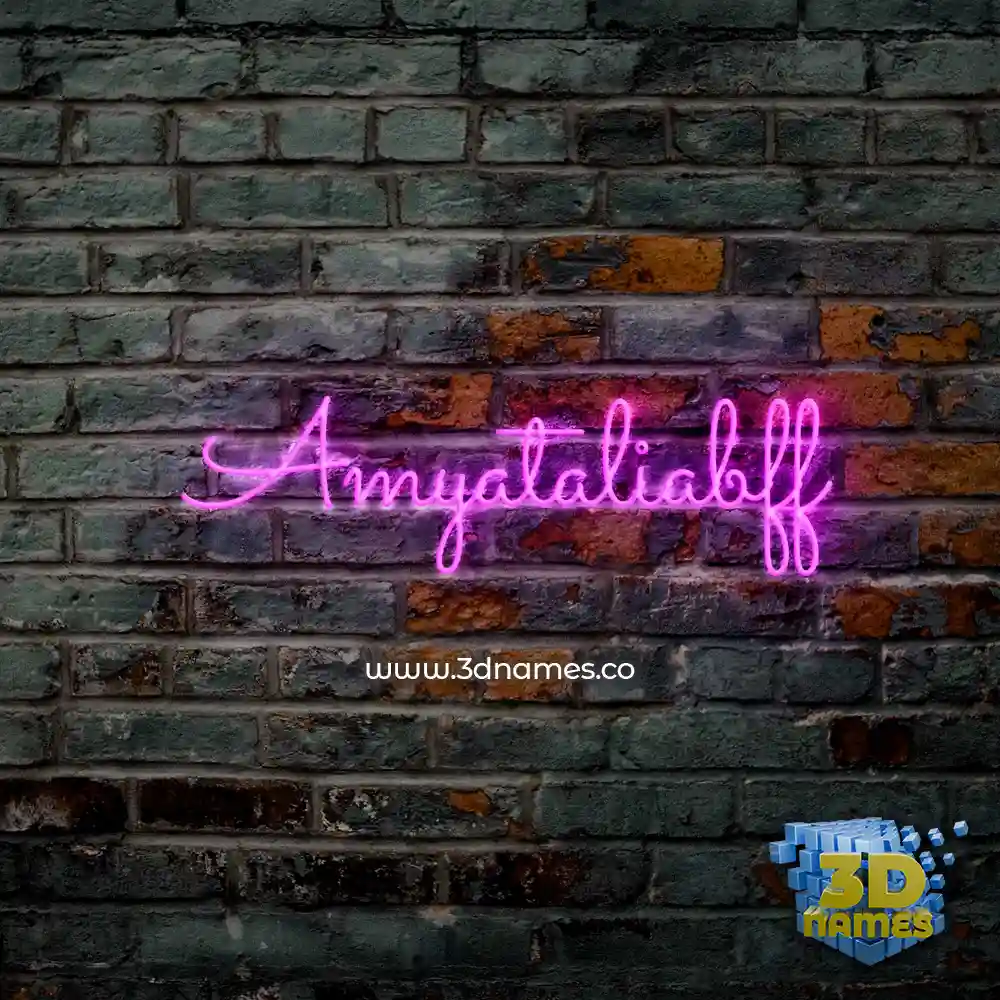 amyataliabff in Pink Neon style - 3D name wallpaper