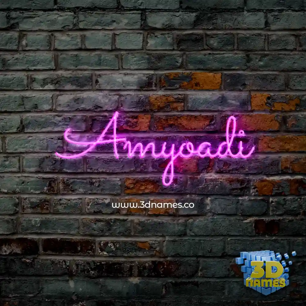 amyoadi in Pink Neon style - 3D name wallpaper