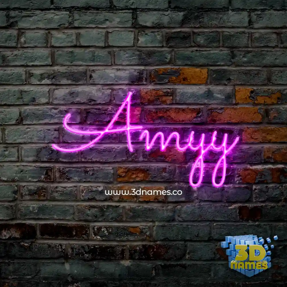amyy in Pink Neon style - 3D name wallpaper