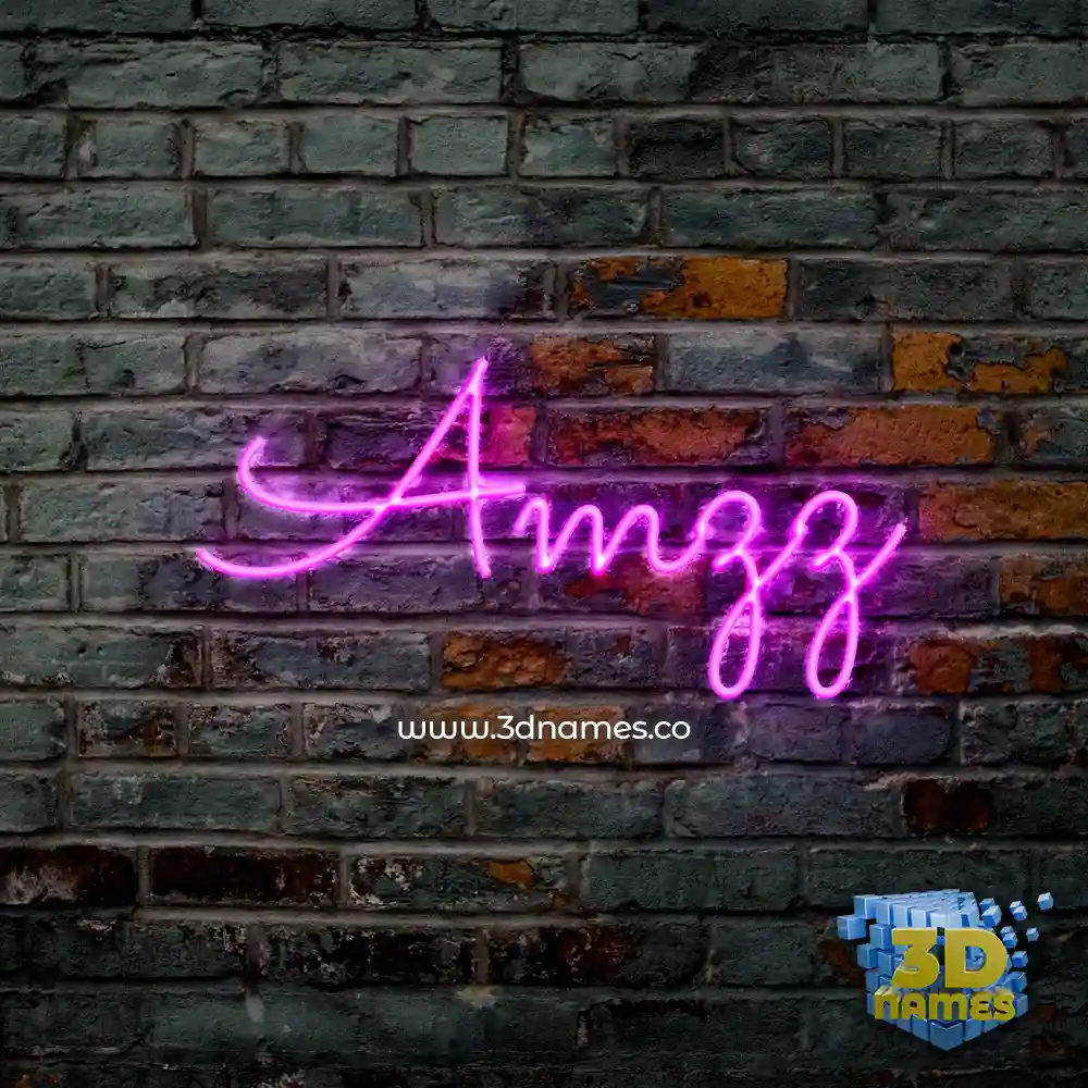 amzz in Pink Neon style - 3D name wallpaper