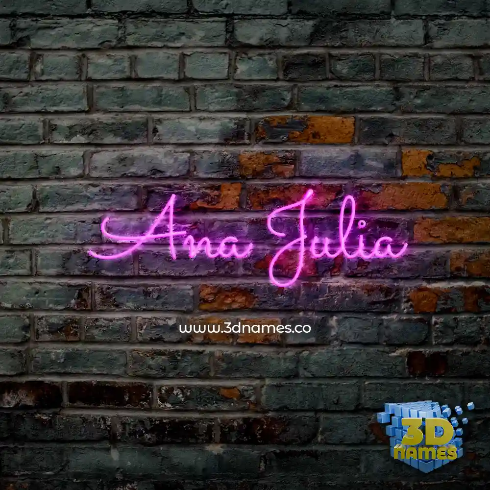 ana julia in Pink Neon style - 3D name wallpaper
