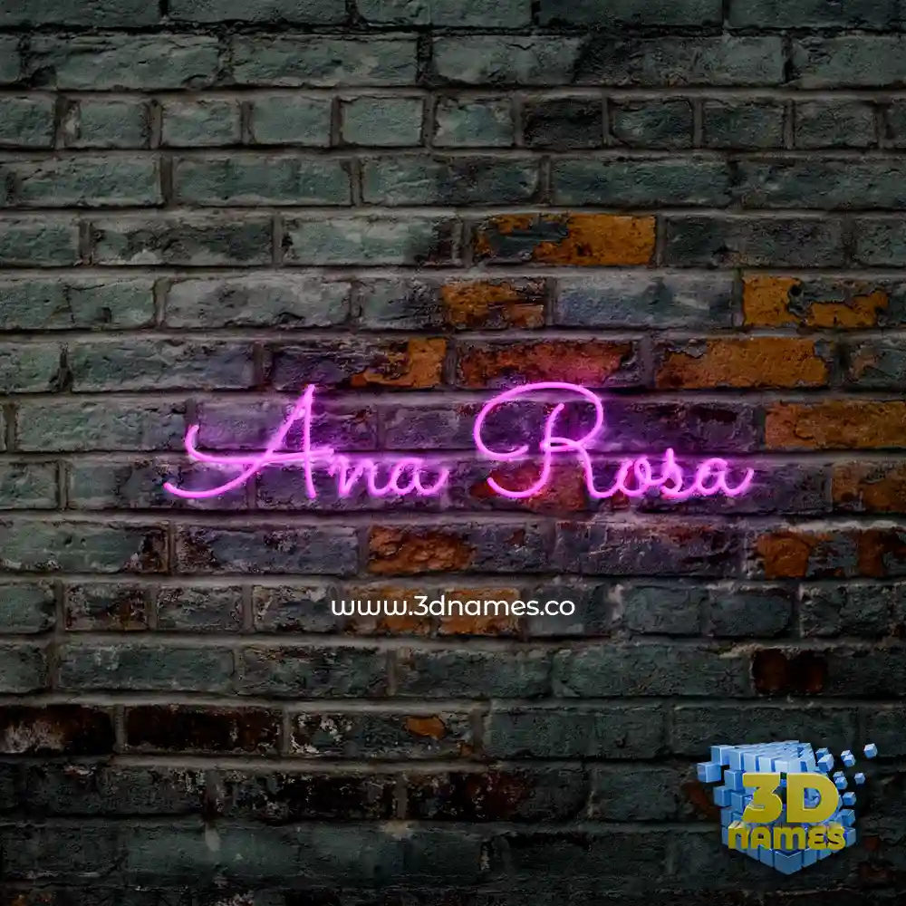 ana rosa in Pink Neon style - 3D name wallpaper