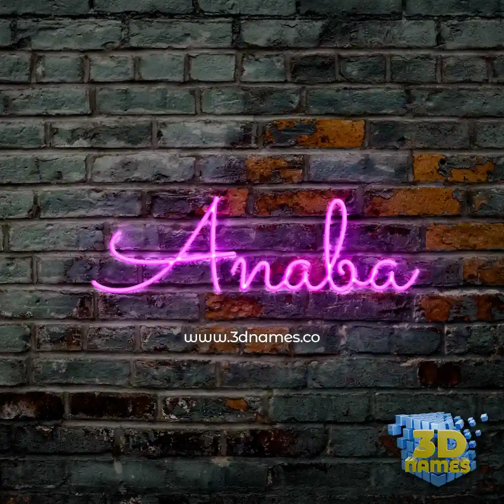anaba in Pink Neon style - 3D name wallpaper