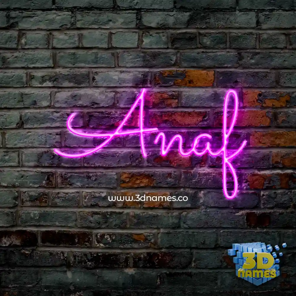 anaf in Pink Neon style - 3D name wallpaper