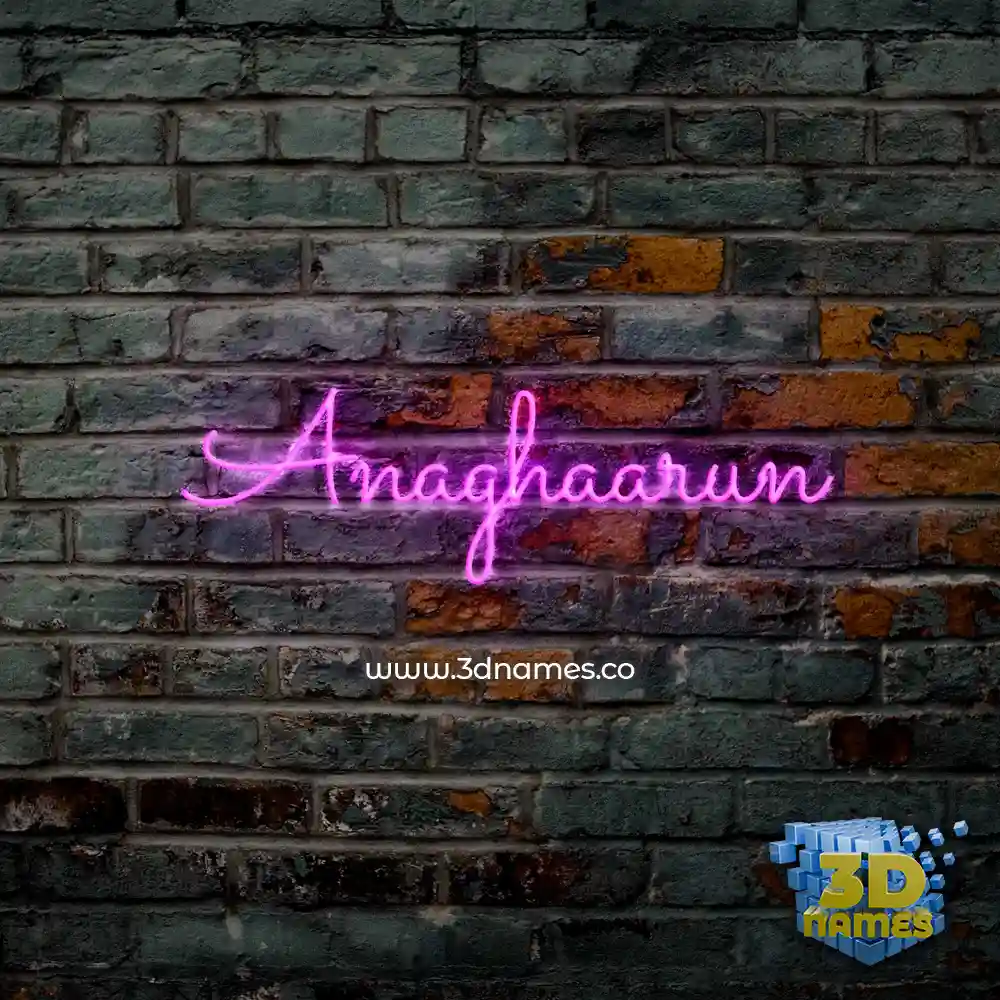 anaghaarun in Pink Neon style - 3D name wallpaper