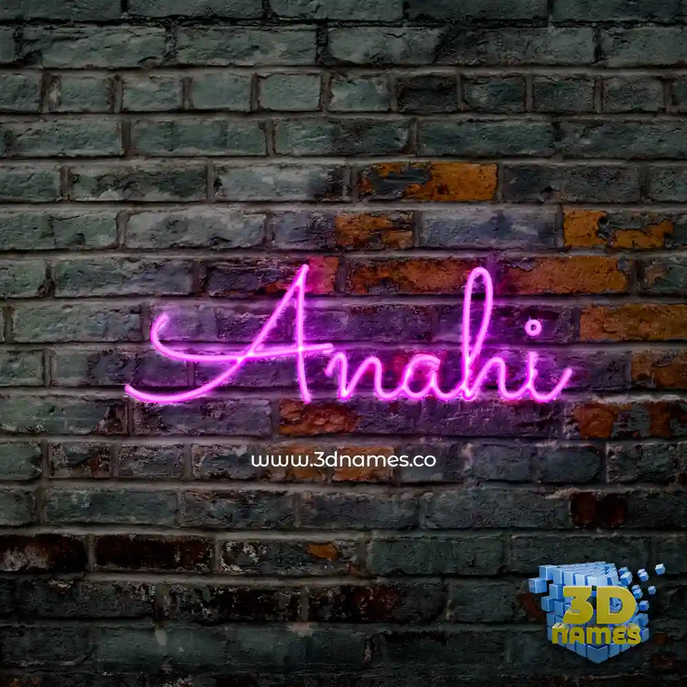 anahi in Pink Neon style - 3D name wallpaper