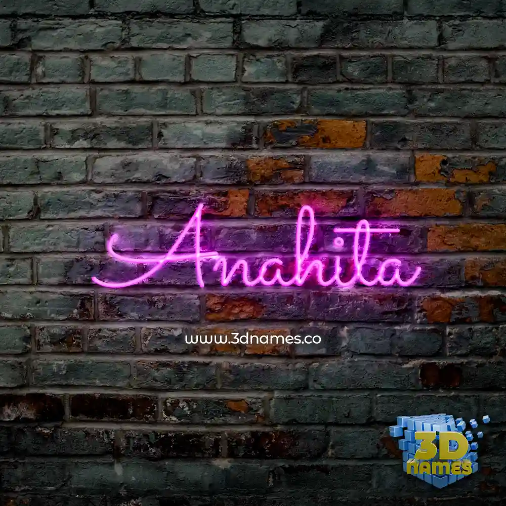 anahita in Pink Neon style - 3D name wallpaper