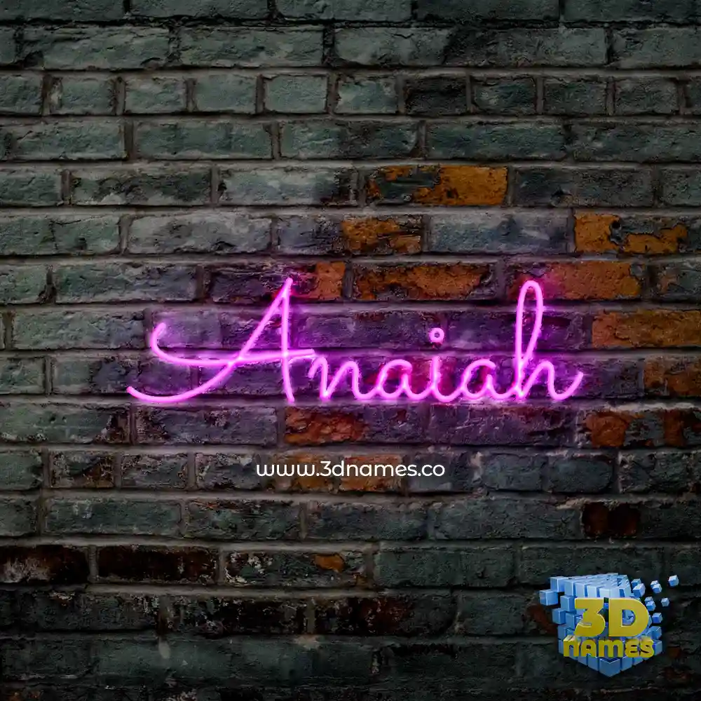 anaiah in Pink Neon style - 3D name wallpaper