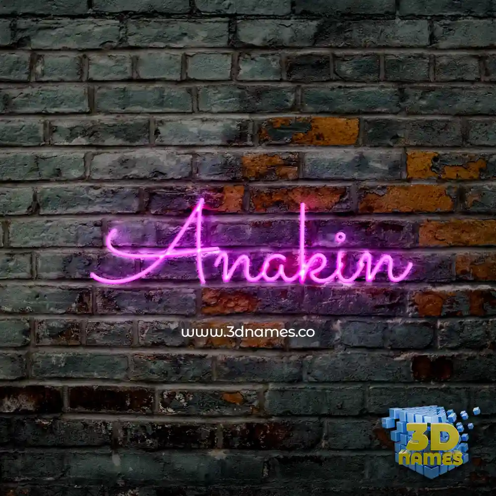anakin in Pink Neon style - 3D name wallpaper
