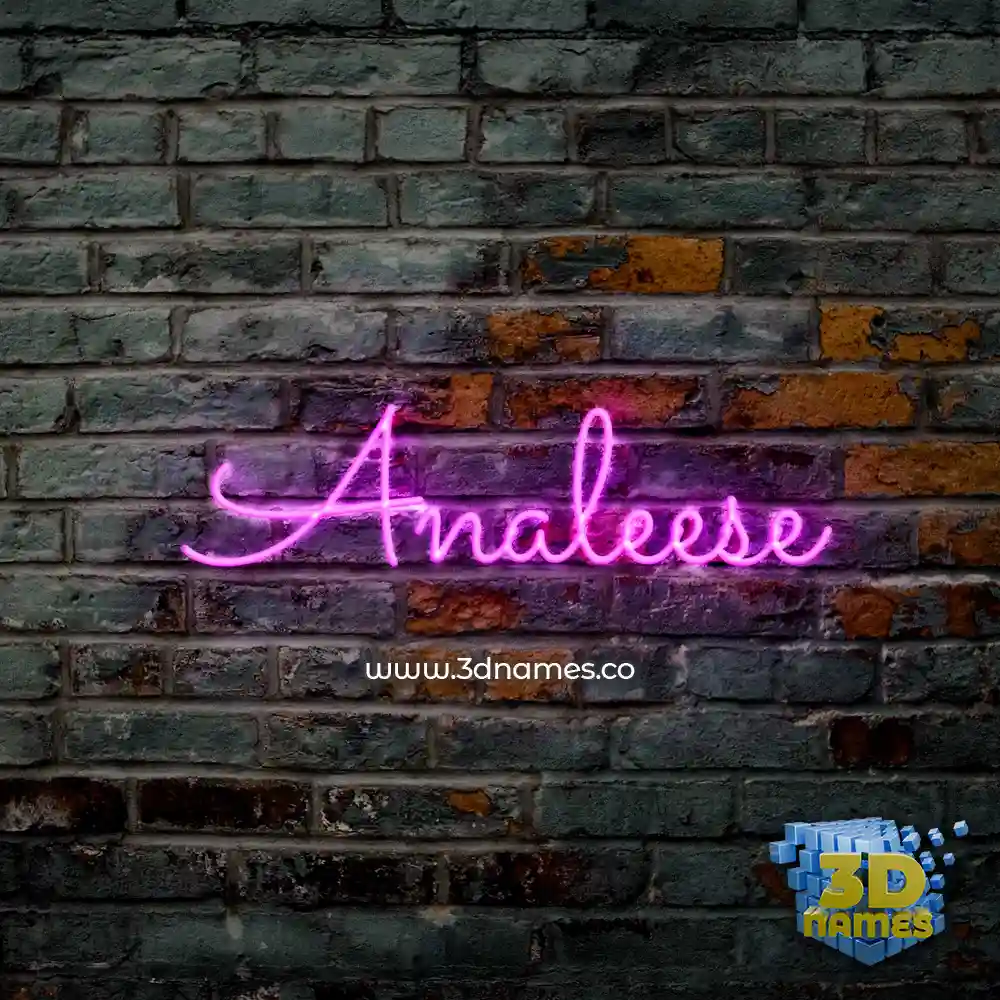 analeese in Pink Neon style - 3D name wallpaper