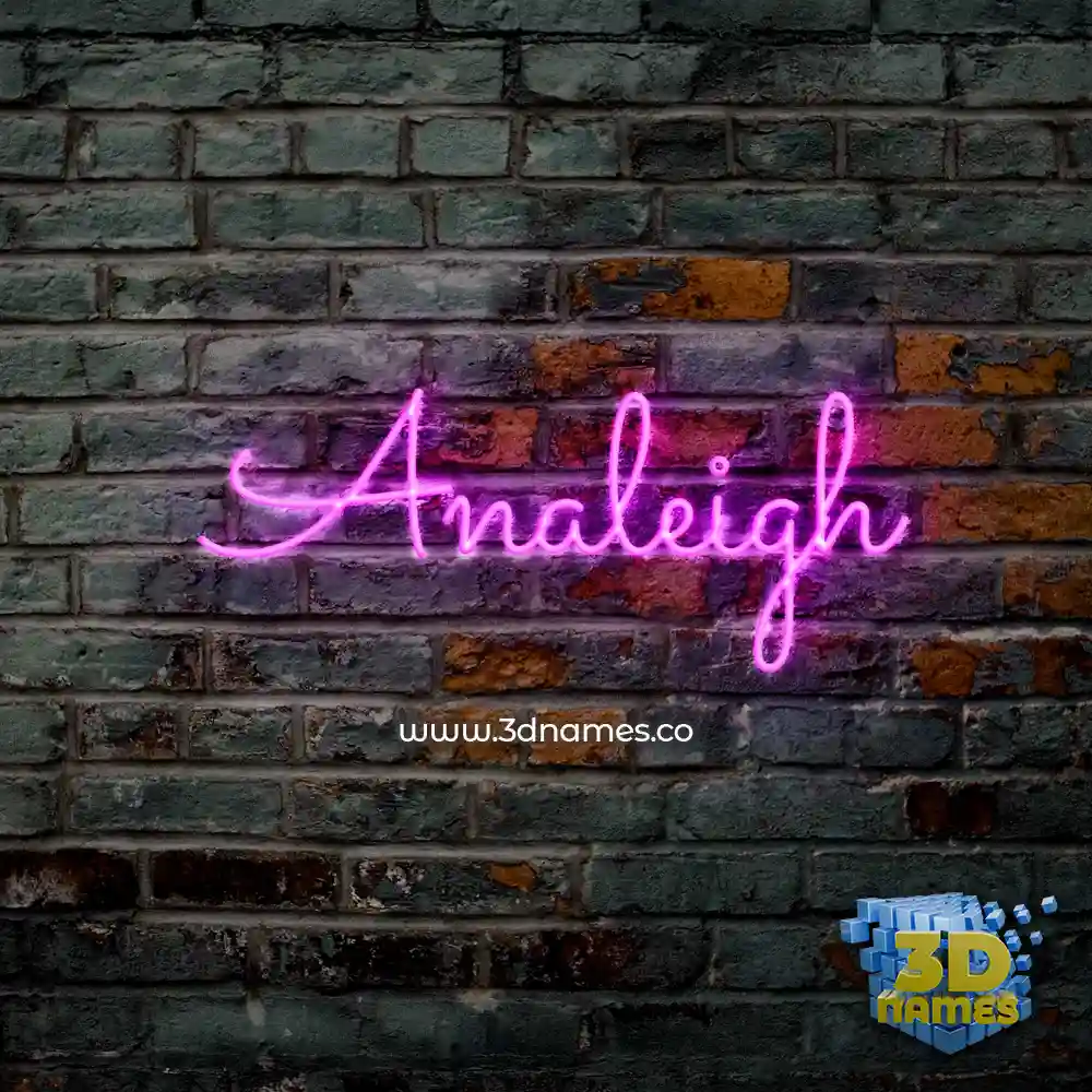 analeigh in Pink Neon style - 3D name wallpaper
