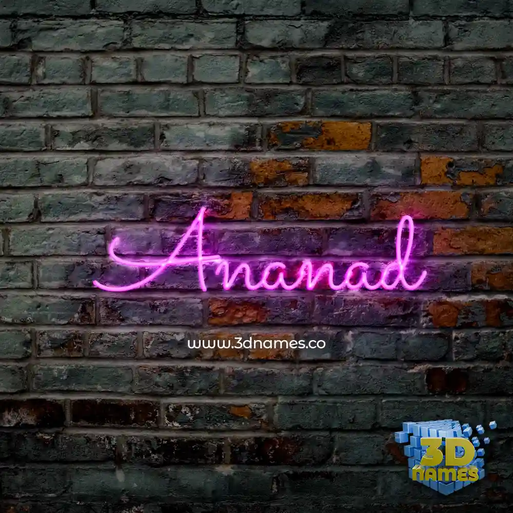 ananad in Pink Neon style - 3D name wallpaper