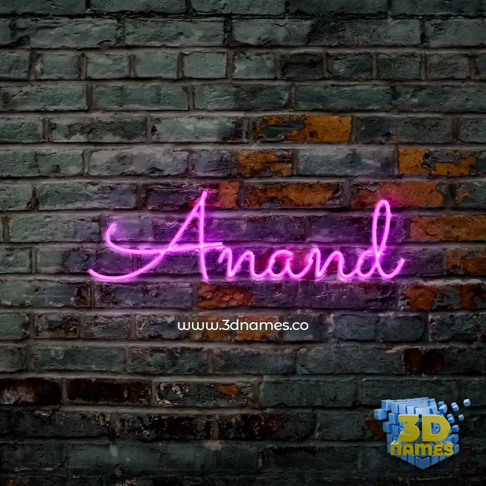 anand in Pink Neon style - 3D name wallpaper