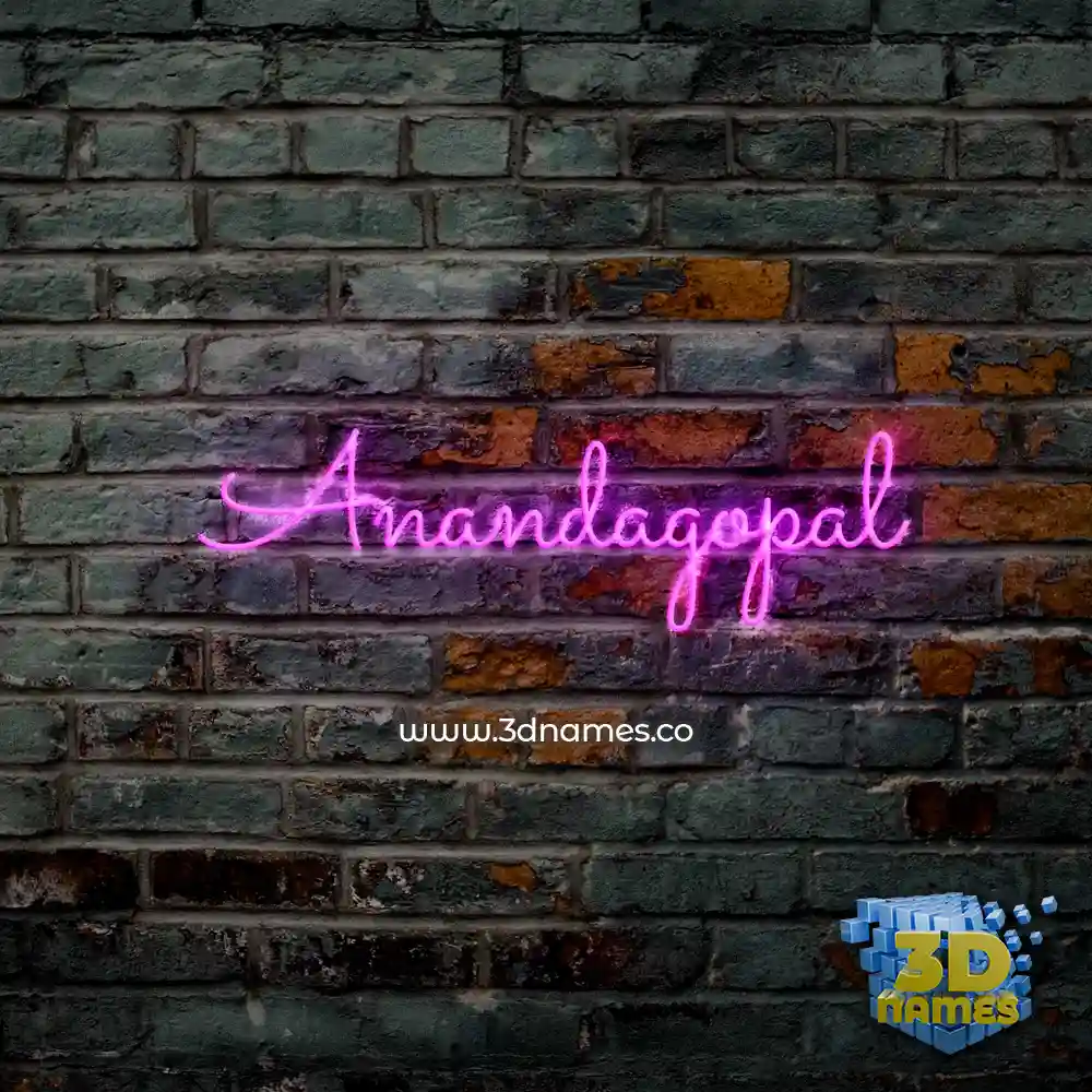 anandagopal in Pink Neon style - 3D name wallpaper