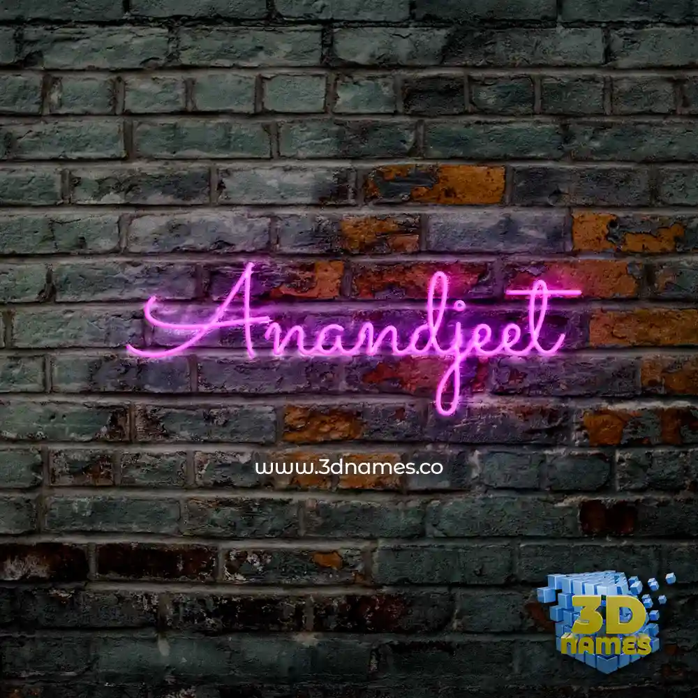 anandjeet in Pink Neon style - 3D name wallpaper