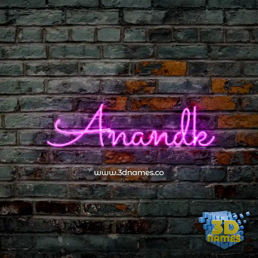 anandk in Pink Neon style - 3D name wallpaper