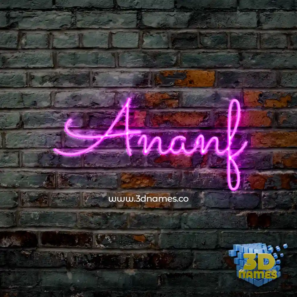 ananf in Pink Neon style - 3D name wallpaper