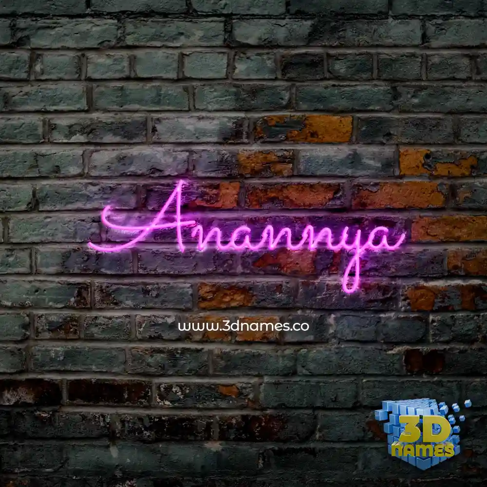 anannya in Pink Neon style - 3D name wallpaper