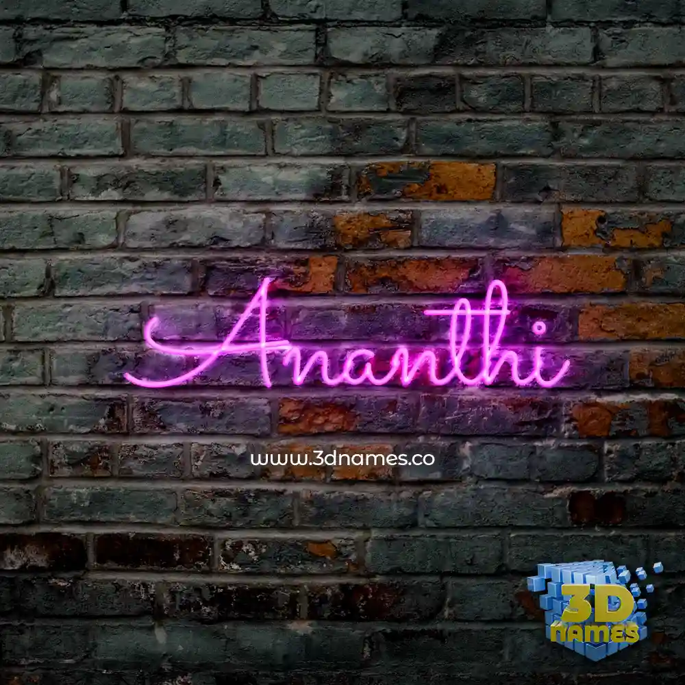 ananthi in Pink Neon style - 3D name wallpaper
