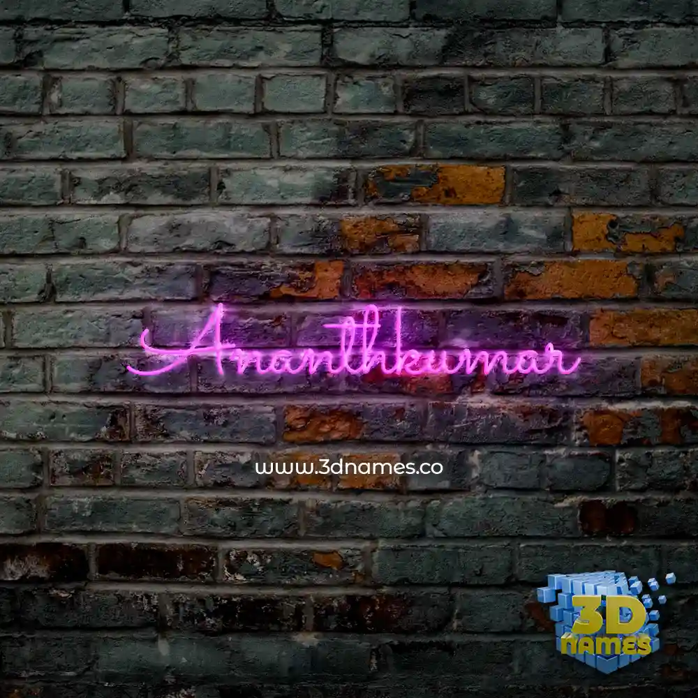 ananthkumar in Pink Neon style - 3D name wallpaper