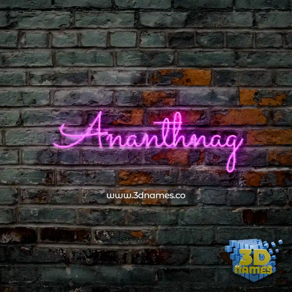 ananthnag in Pink Neon style - 3D name wallpaper