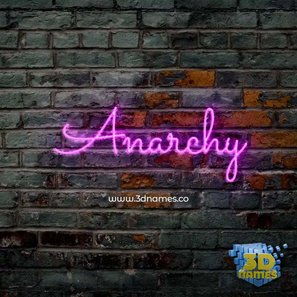 anarchy in Pink Neon style - 3D name wallpaper
