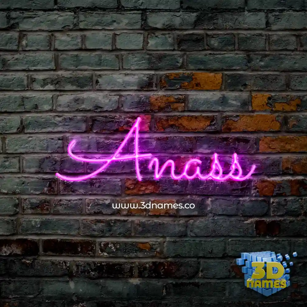 anass in Pink Neon style - 3D name wallpaper