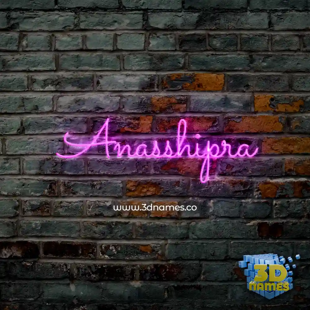 anasshipra in Pink Neon style - 3D name wallpaper